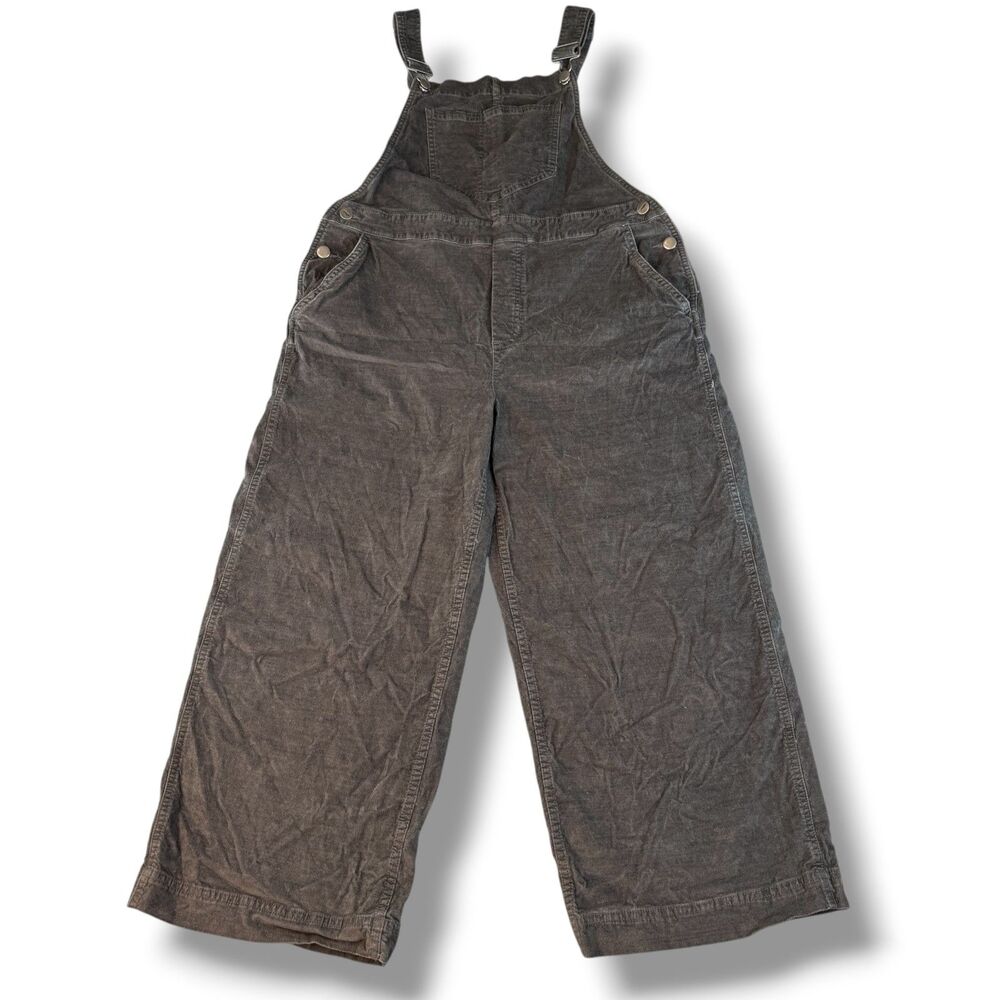 Toad & Co. Women's Grey Corduroy Jumpsuit One-Piece Casual Size L Boho/Hippie